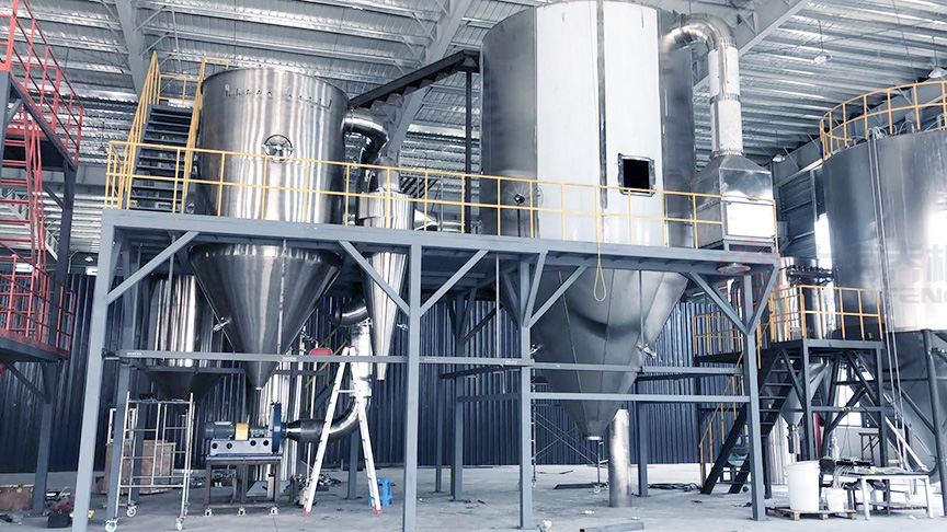 大型生產用噴霧干燥機客戶案例客戶現場安裝照片